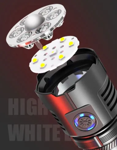 7 Nuclear 300,000Lumens Anti-explosion Powerful Alloy Flashlight With 5500mAh 26800 Lithium Battery High Power White Laser LED Torch Rechargeable Flashlight