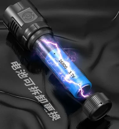 7 Nuclear 300,000Lumens Anti-explosion Powerful Alloy Flashlight With 5500mAh 26800 Lithium Battery High Power White Laser LED Torch Rechargeable Flashlight