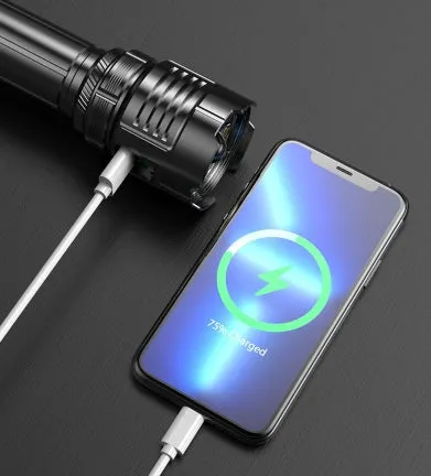 7 Nuclear 300,000Lumens Anti-explosion Powerful Alloy Flashlight With 5500mAh 26800 Lithium Battery High Power White Laser LED Torch Rechargeable Flashlight