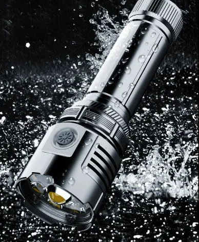 7 Nuclear 300,000Lumens Anti-explosion Powerful Alloy Flashlight With 5500mAh 26800 Lithium Battery High Power White Laser LED Torch Rechargeable Flashlight