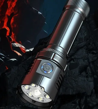 7 Nuclear 300,000Lumens Anti-explosion Powerful Alloy Flashlight With 5500mAh 26800 Lithium Battery High Power White Laser LED Torch Rechargeable Flashlight