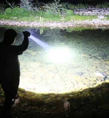 7 Nuclear 300,000Lumens Anti-explosion Powerful Alloy Flashlight With 5500mAh 26800 Lithium Battery High Power White Laser LED Torch Rechargeable Flashlight