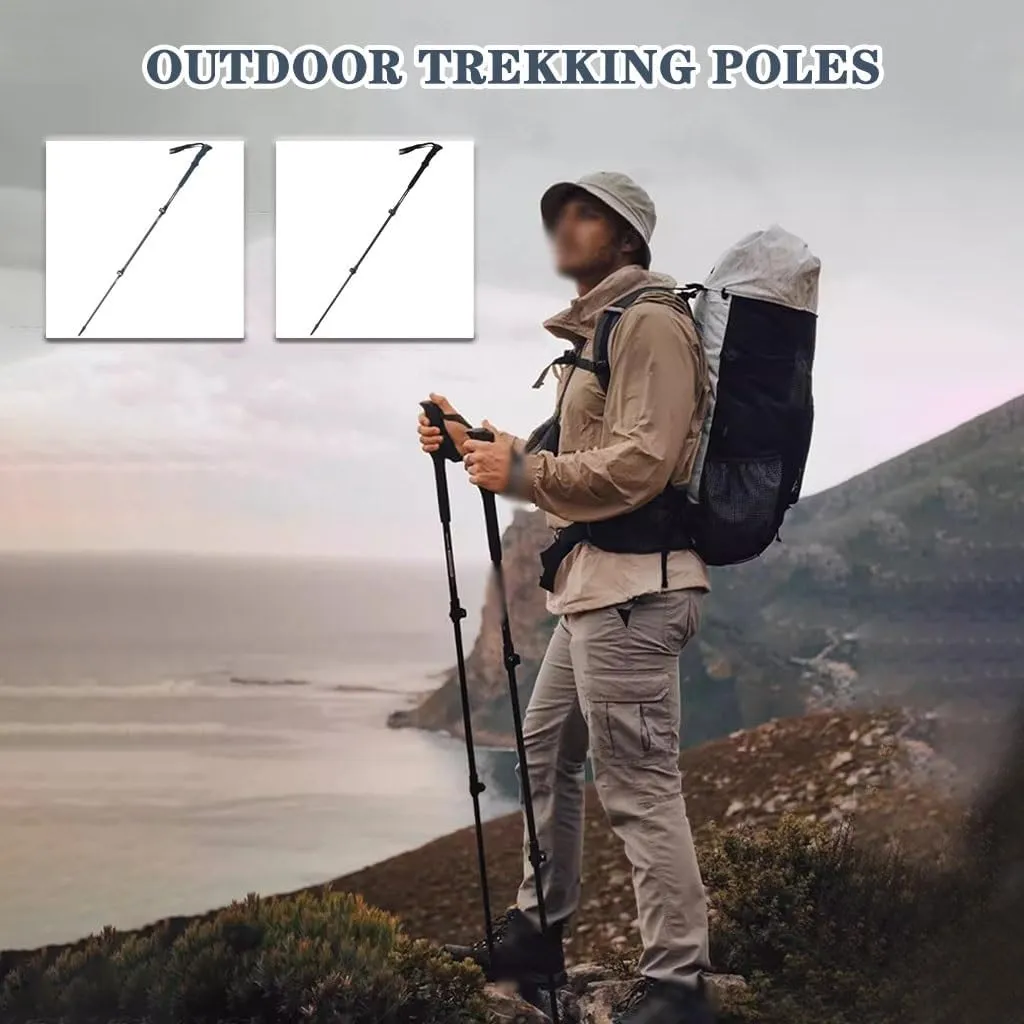 7075 Aluminum Alloy Trekking Poles, Walking Sticks for Men and Women, Lightweight Collapsible Hiking Poles, for Snowshoe, Backpacking