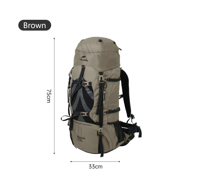 70L Camping Backpack with Rain Cover – Ergonomic and Large Capacity for Hiking and Trekking