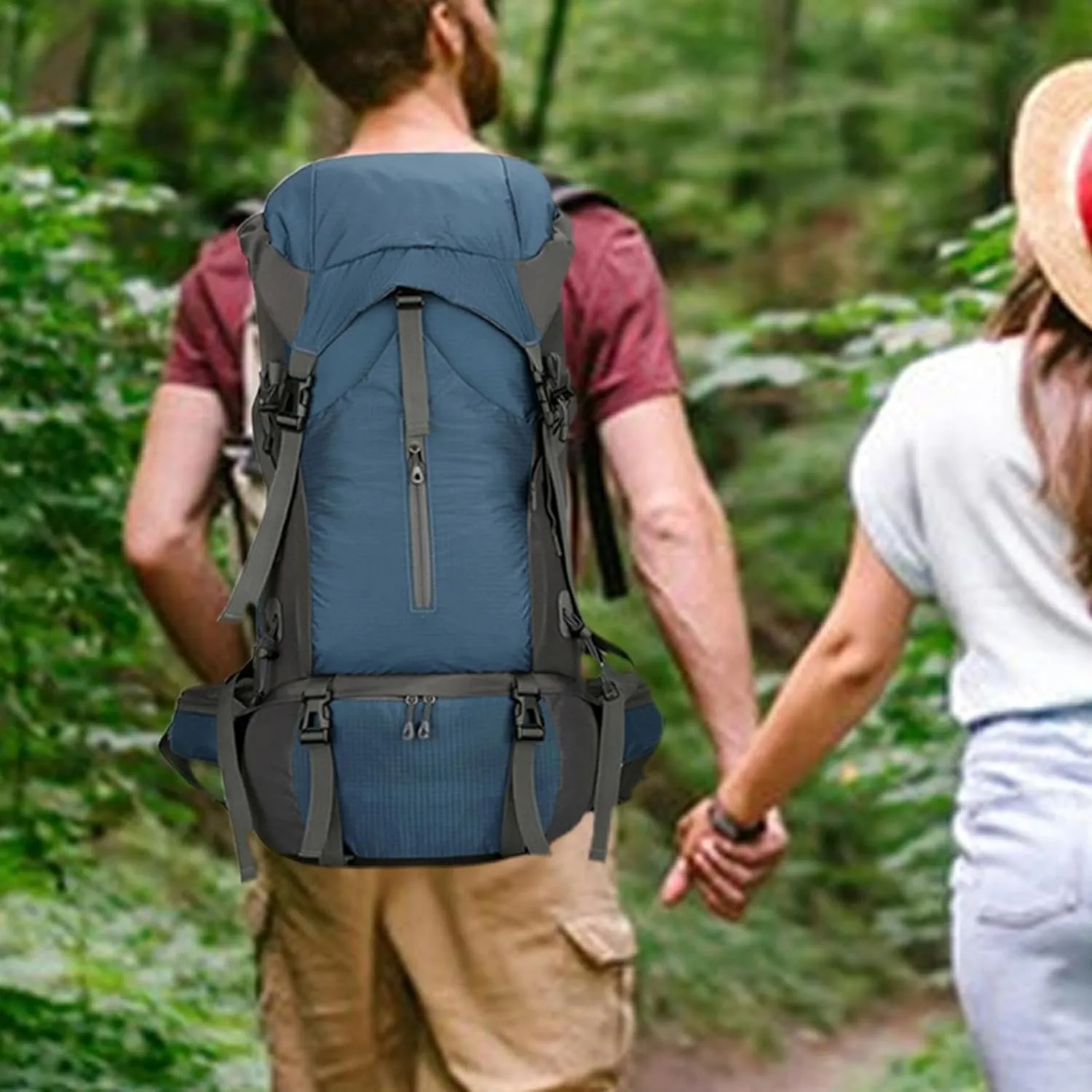 70L Hiking Backpack - 70L Padded Foldable Hiking Backpack | Camping Gear Daypack | Outdoor Sports Mountaineering Bag | Ergonomic Breathable Rucksack with Adjustable Shoulder Straps for Trekking