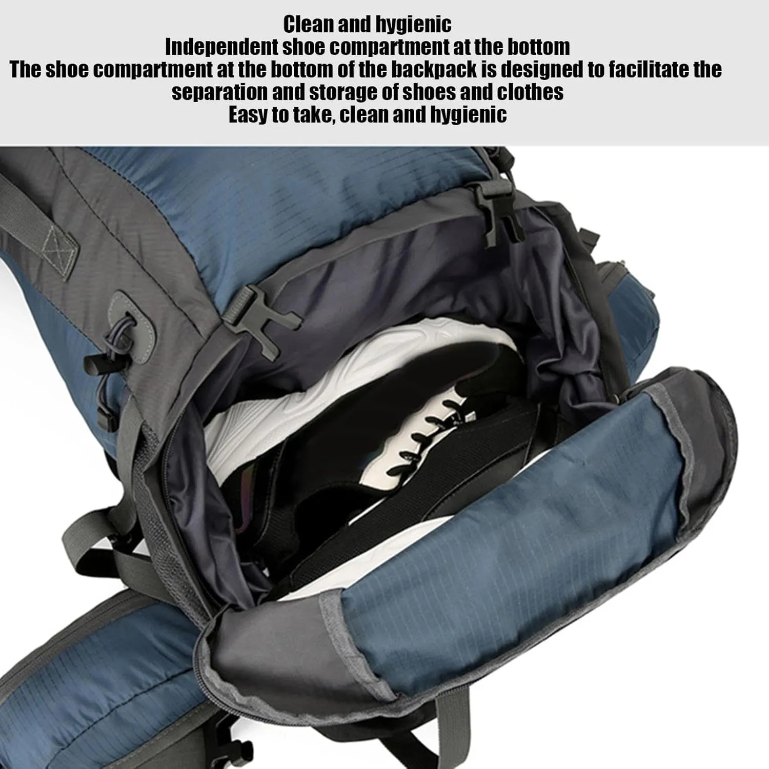 70L Hiking Backpack - 70L Padded Foldable Hiking Backpack | Camping Gear Daypack | Outdoor Sports Mountaineering Bag | Ergonomic Breathable Rucksack with Adjustable Shoulder Straps for Trekking