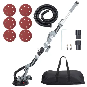 710W Electric Drywall Sander – Variable Speed Wall Sander with Dust Hose, LED Lights, Extendable Handle & 6 Sanding Discs (Includes Carrying Bag)