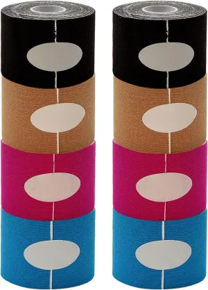 8 Rolls Athletic Tape 2in x 16ft Waterproof Self-Adhesive Safe Sports Tape for Better Performance Recovery...