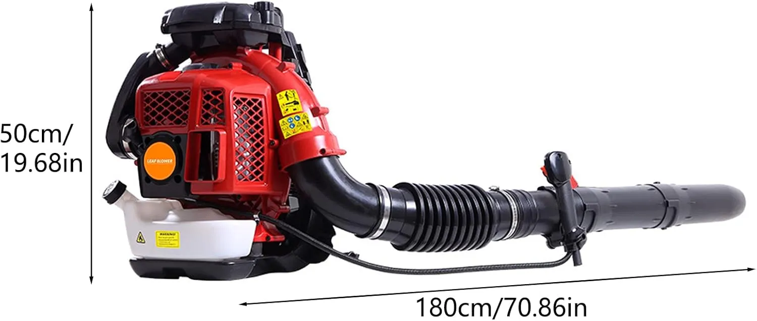 80CC 900CFM Leaf Blower - 2 Stroke Backpack Gas Powered Leaf Blower, Grass Lawn Blower Air Cooling Gasoline Backpack Grass Blower, Backpack Snow Blower for Garden
