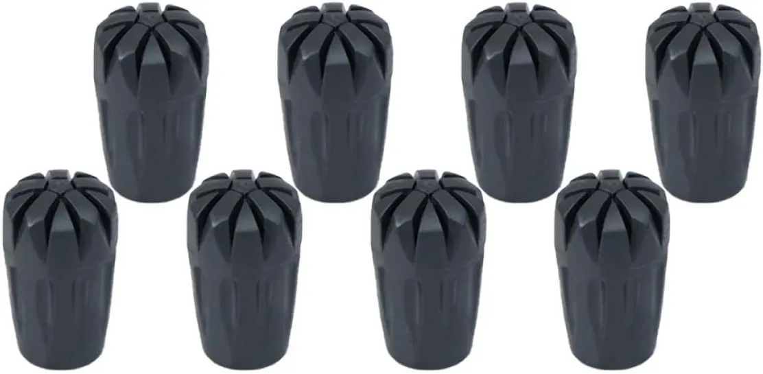 8Pcs Rubber Trekking Pole Tips Cover Durable Crutch Foot Pads for Hiking Walking Non Slip Protection for Steep and Slippery Surfaces for Outdoor Adventures