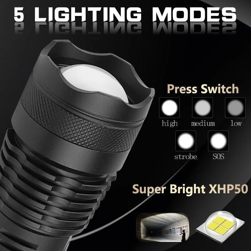 90000 LUMENS XHP50.2 MOST POWERFUL FLASHLIGHT