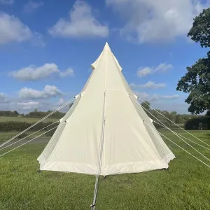 9.85ft Canvas Bell Tent - Premium Poly - Cotton, 3-4 Person, Four - Season, Weatherproof: Spacious, Lightweight Aluminum Pole, Quick Setup, Carry Bag Included