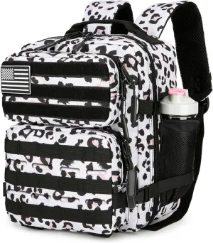 9L Mini Tactical Backpack 9L Assault Pack 9L Tactical Backpack Hiking Fitness Backpack（White Leopard）