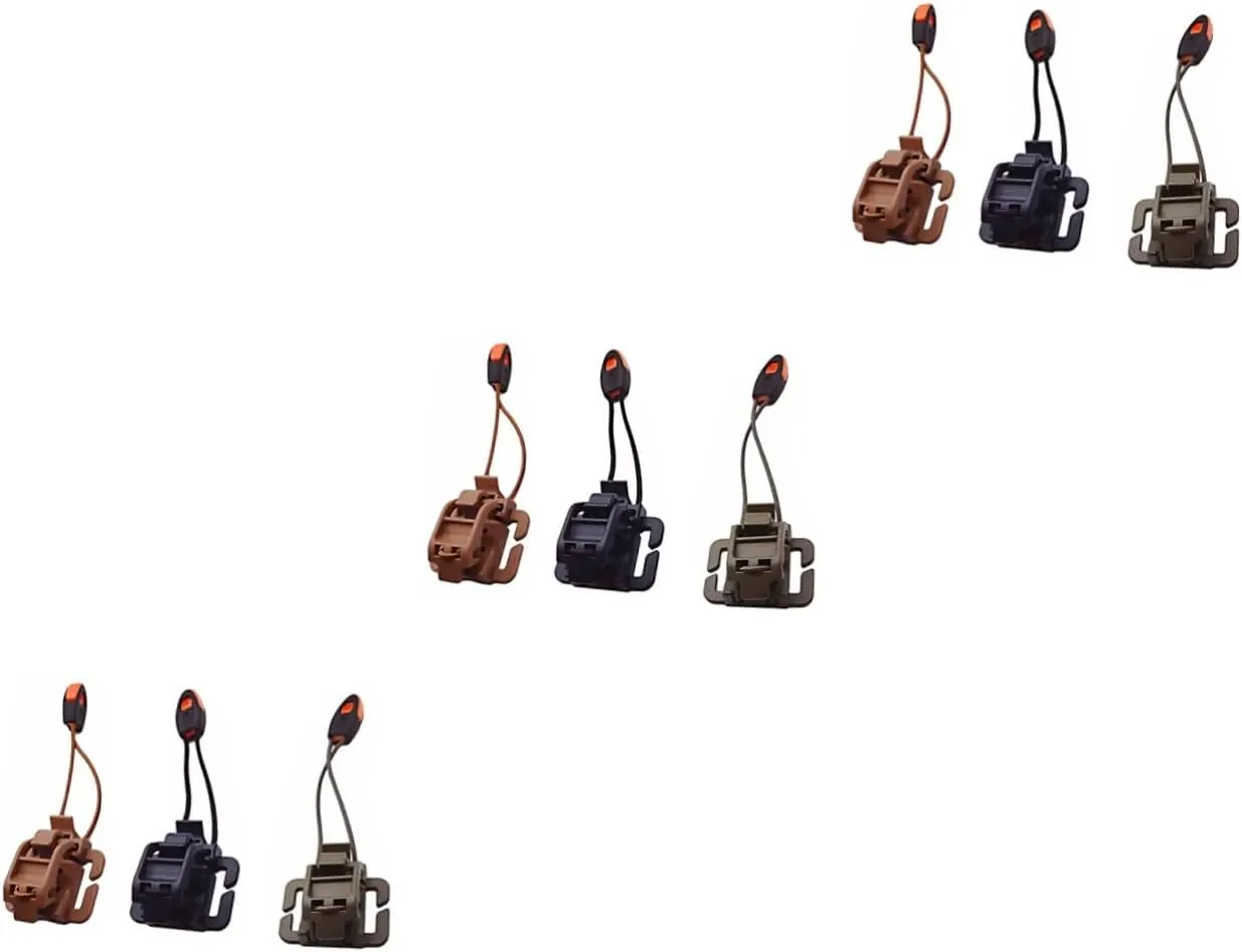 9pcs Storage Hanging Buckle Clips for Handles Elastic Webbing Clip for Whistles and Walking Sticks Secure Outdoor Accessory for Camping and Hiking