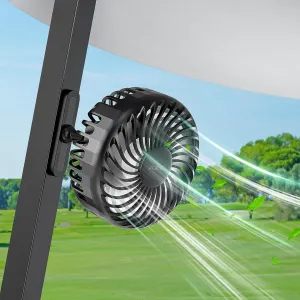 A2C Golf Cart Fan Rechargeable Magnetic Base Battery Operated Portable Fan 3 Speeds 4000 RPM Strong Airflow Compatible with Yamaha, EZGO, Club Car - 360° Rotatable Golf Cart Accessories
