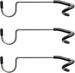 Abaodam 3Pcs Pole Mount Hooks Bird Feeders Pole Hooks Camping Light Hooks Pole Attachment Hanger for Graden Garage Patio Black