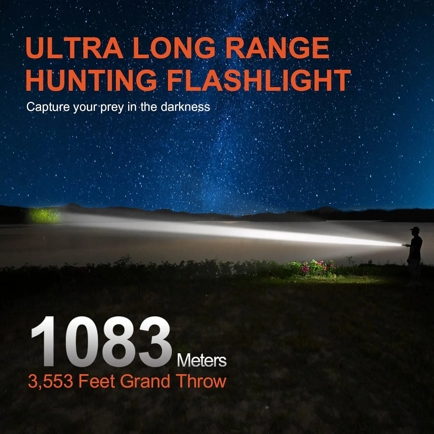 ACEBEAM L19 2.0 Tactical Flashlight, 2200 High Lumens Led Flashlight, 1184 Yards Long Throw Hunting Flashlight, USB C Rechargeable Flashlight with Holster for Emergency, Security, Night Hunting Use