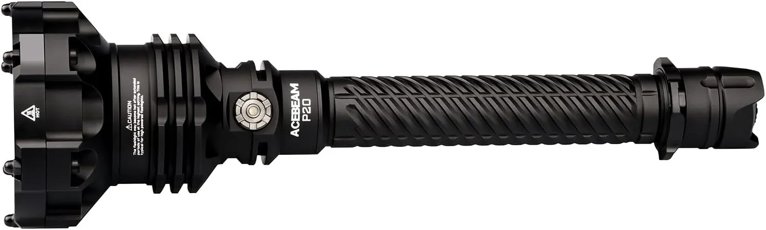 ACEBEAM P20, High-end Professional Long-Range Flashlight, 1400 Yards Beam Distance, 5500 Lumens, Emergency Tactical Flashlight for Vehicles, CNC Precision Machining, Ultra-Sturdy, IP68 (Black)