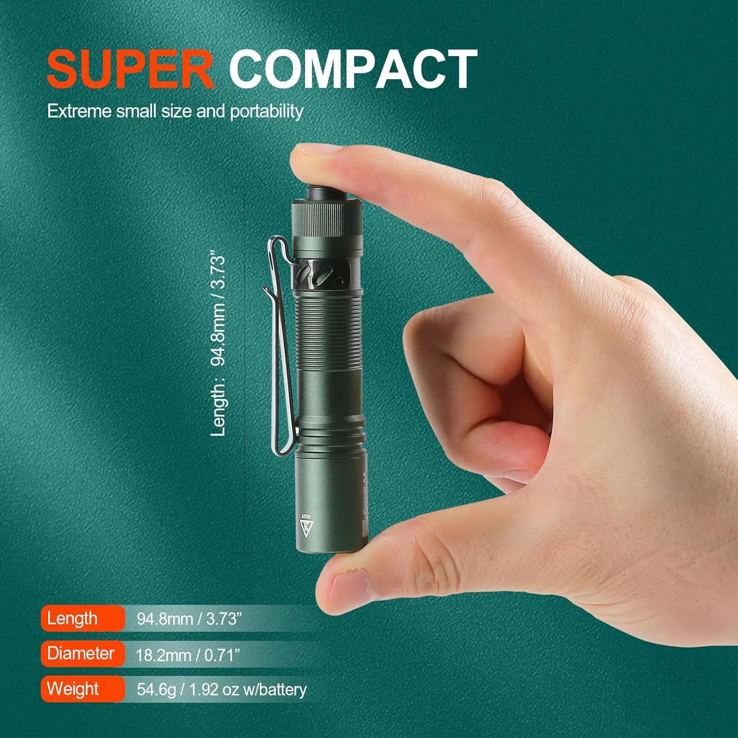 ACEBEAM Pokelit AA Rechargeable Mini Flashlight with Clip, 1000 High Lumens Pocket EDC Flashlight, Super Bright Small Flashlight, Led Flashlight for Camping,Hiking,Everyday Use, Cool White Light