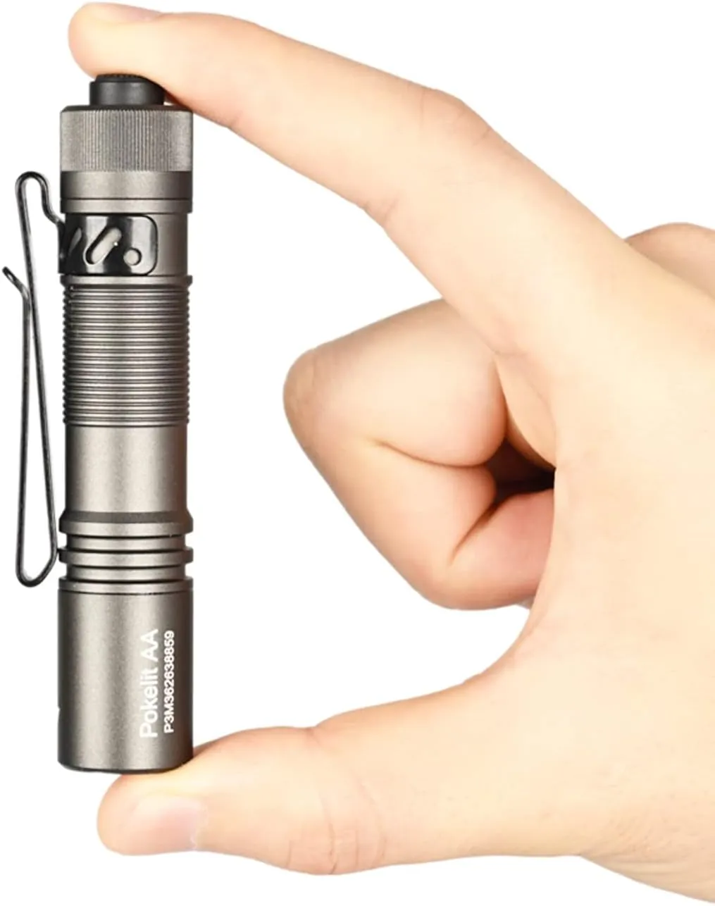 ACEBEAM Pokelit AA Rechargeable Mini Flashlight with Clip, 1000 High Lumens Pocket EDC Flashlight, Super Bright Small Flashlight, Led Flashlight for Camping,Hiking,Everyday Use, Cool White Light(Gray)