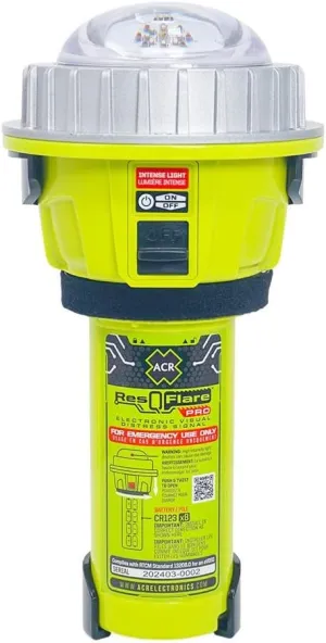 ACR ResQFlare PRO Electronic Distress Flare, High-Powered LED SOS Signal, USCG Approved, Infrared IR Night Search & Rescue, Waterproof, Buoyant Marine Flare, Emergency Signaling for Boating