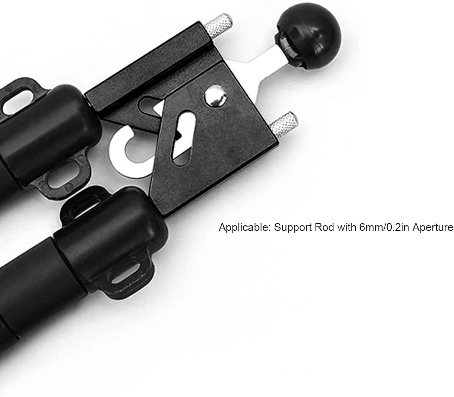 Adjustable Aluminum Tent Pole Tips Cap Set, Anti Puncture Top Cap for 6mm Support Rods, with Nonslip Ground Nails and Sturdy Storage Bag (Black)