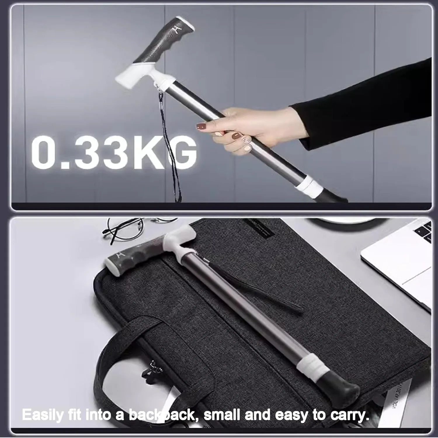 Adjustable Trekking Poles Multifunctional Walking Sticks 90° Rotating Grip Walking Stick for The Elderly Suitable for Travel Mountain Climbing