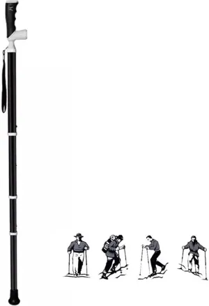 Adjustable Trekking Poles Multifunctional Walking Sticks 90° Rotating Grip Walking Stick for The Elderly Suitable for Travel Mountain Climbing