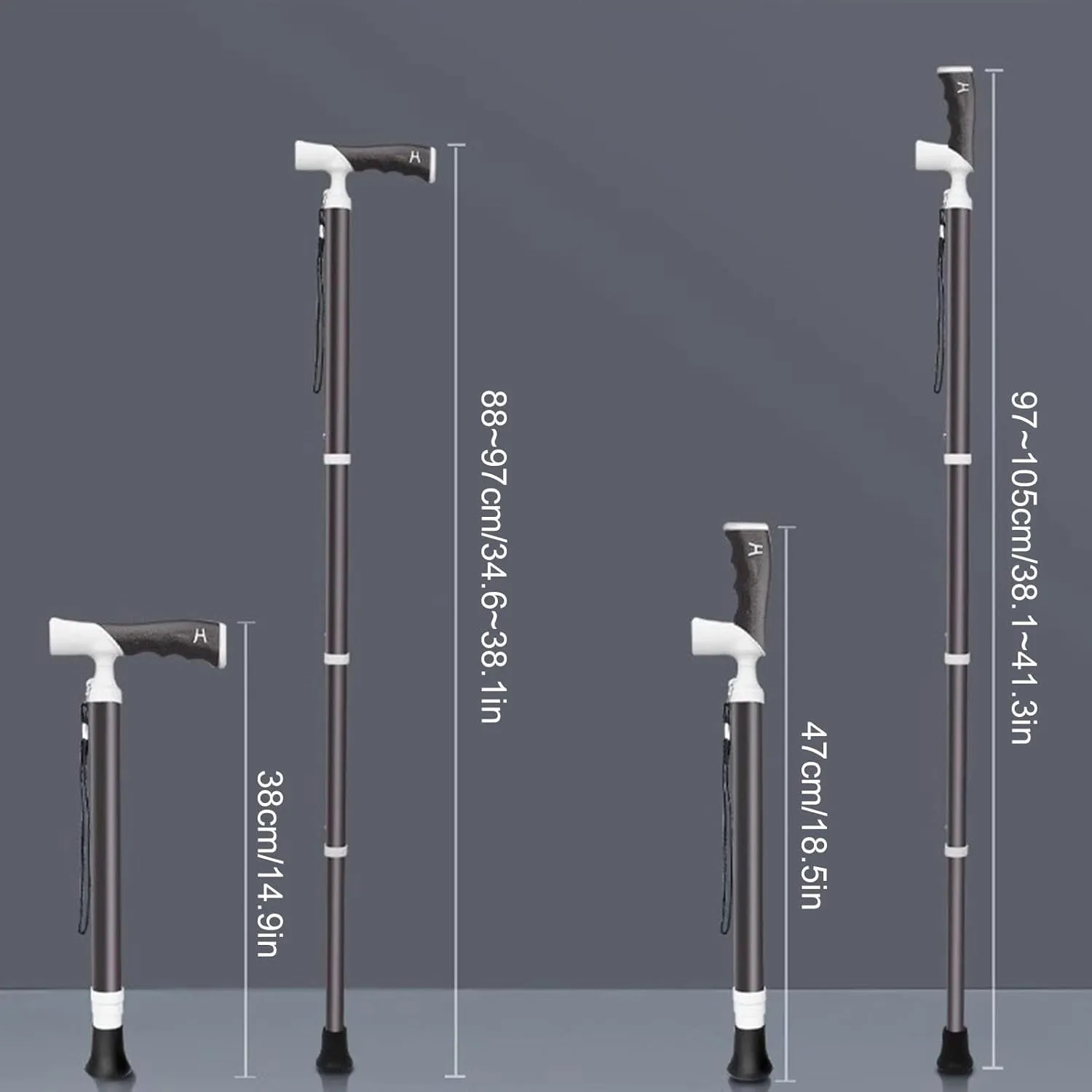 Adjustable Trekking Poles Multifunctional Walking Sticks 90° Rotating Grip Walking Stick for The Elderly Suitable for Travel Mountain Climbing