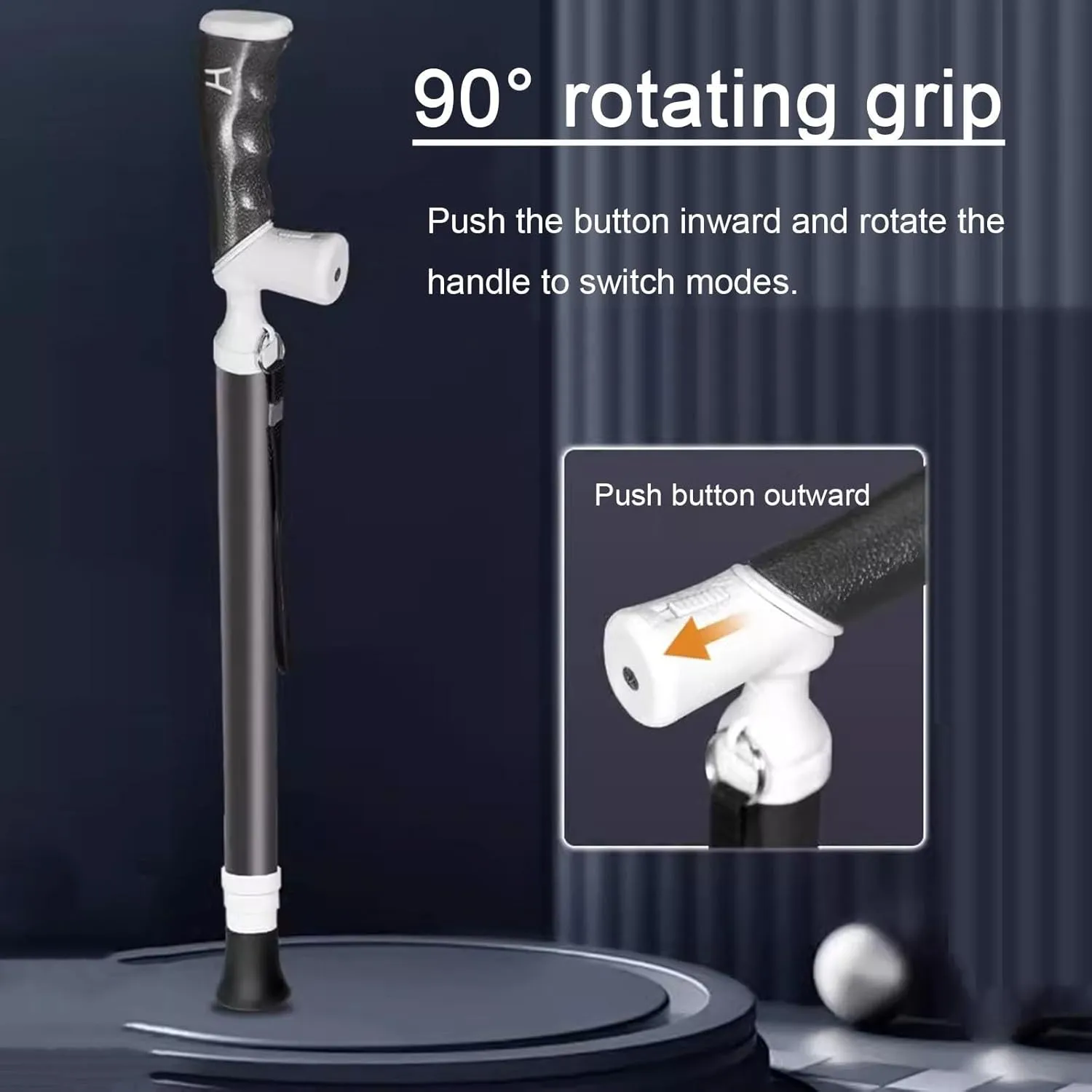 Adjustable Trekking Poles Multifunctional Walking Sticks 90° Rotating Grip Walking Stick for The Elderly Suitable for Travel Mountain Climbing