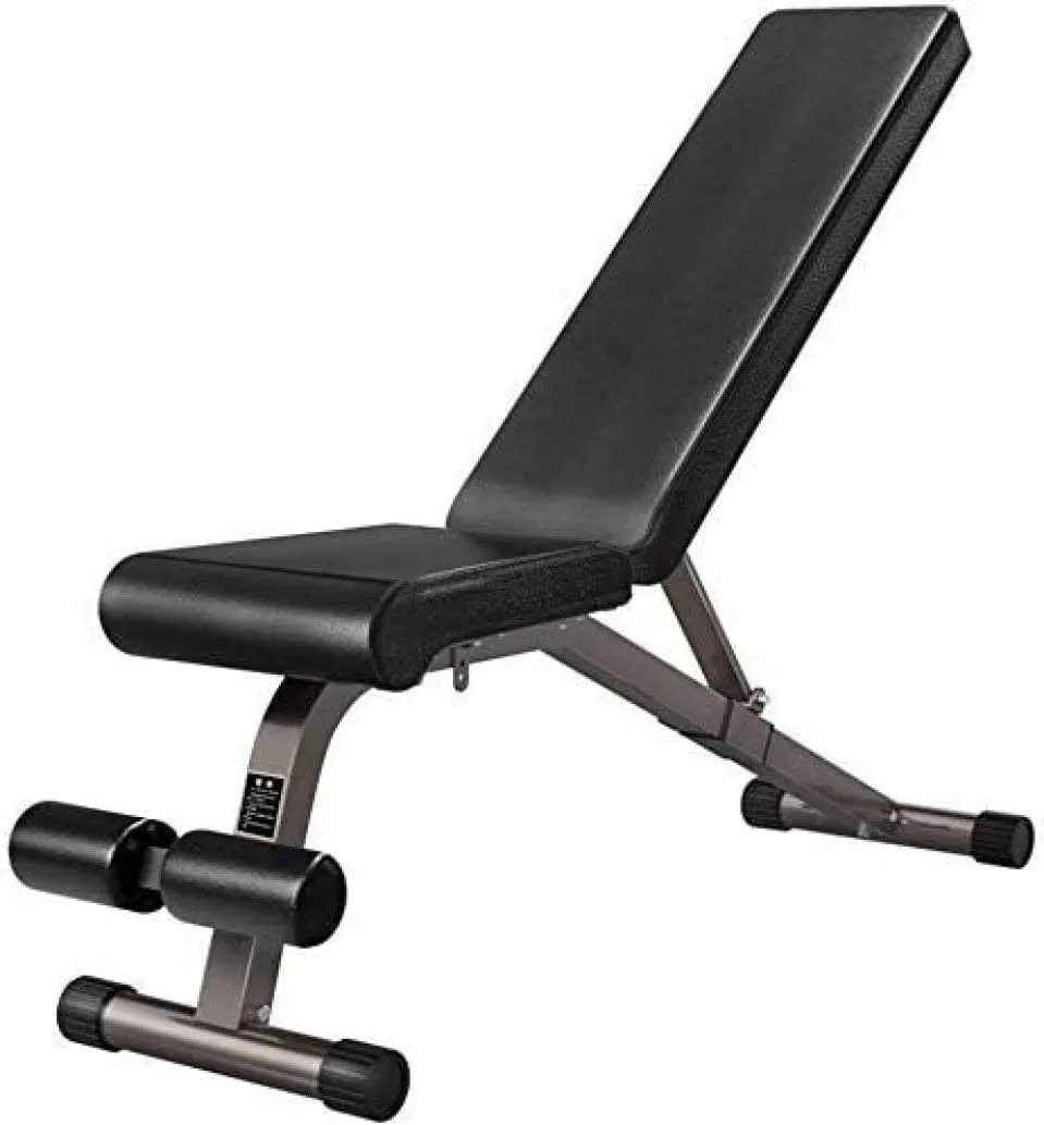 Adjustable Weight Bench Utility Gym Bench Multi-Purpose Sit Up Bench Strength Training Flat/Incline/Decline Exercise Utility Bench Black_12243120cm