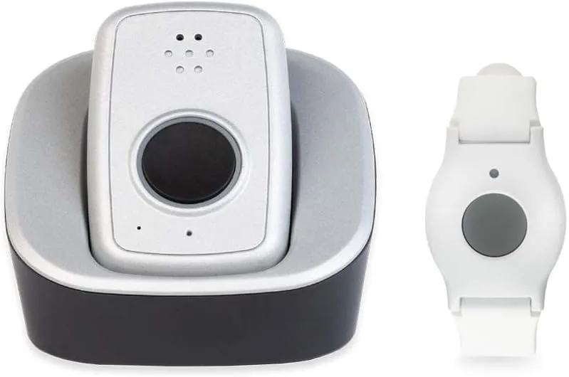 ADT - On-The-Go Mobile Medical Alert System for Seniors - GPS Capabilities, Included Waterproof Wearable Panic Button, 24/7 U.S. Based Monitoring (White Wristband)
