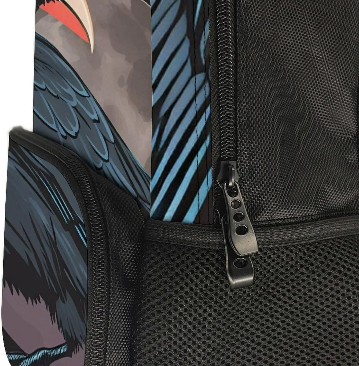 Adults Lightweight Horrible Night Crow Bloody Art Shoulder Book Bags Big Capacity Shoulder Bag With Adjustable Shoulder Straps for Trekking Work Walking Cycling