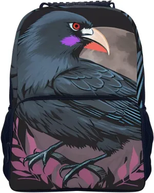 Adults Lightweight Horrible Night Crow Bloody Art Shoulder Book Bags Big Capacity Shoulder Bag With Adjustable Shoulder Straps for Trekking Work Walking Cycling