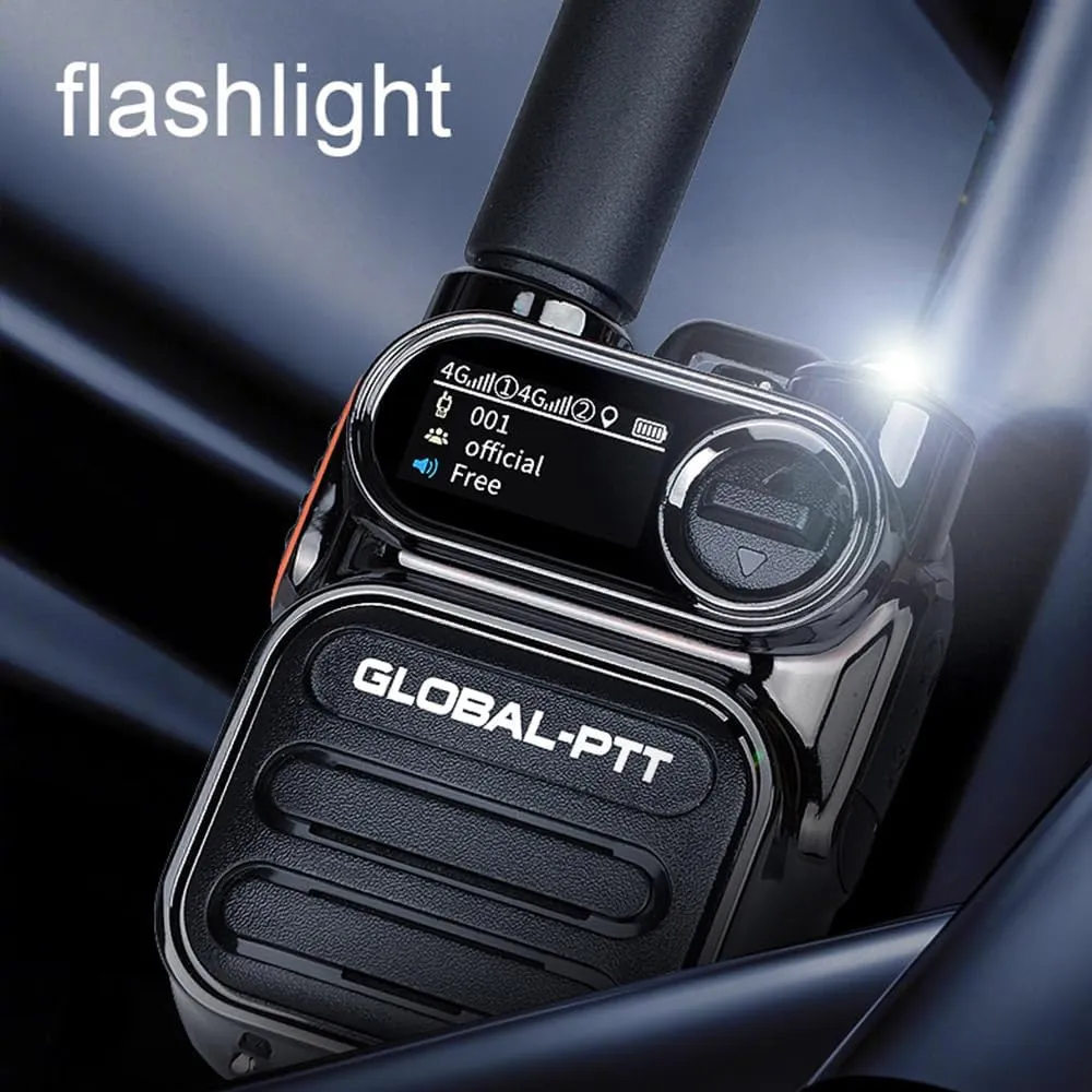 Advanced Walkie Talkie 2-Pack with Sim Cards 4G Connectivity for Global Communication - Integrated Flashlight and Multi-Function Keys for Two Way Radios Long Range (Silver)