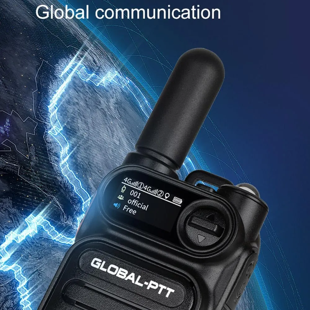 Advanced Walkie Talkie 2-Pack with Sim Cards 4G Connectivity for Global Communication - Integrated Flashlight and Multi-Function Keys for Two Way Radios Long Range (Silver)
