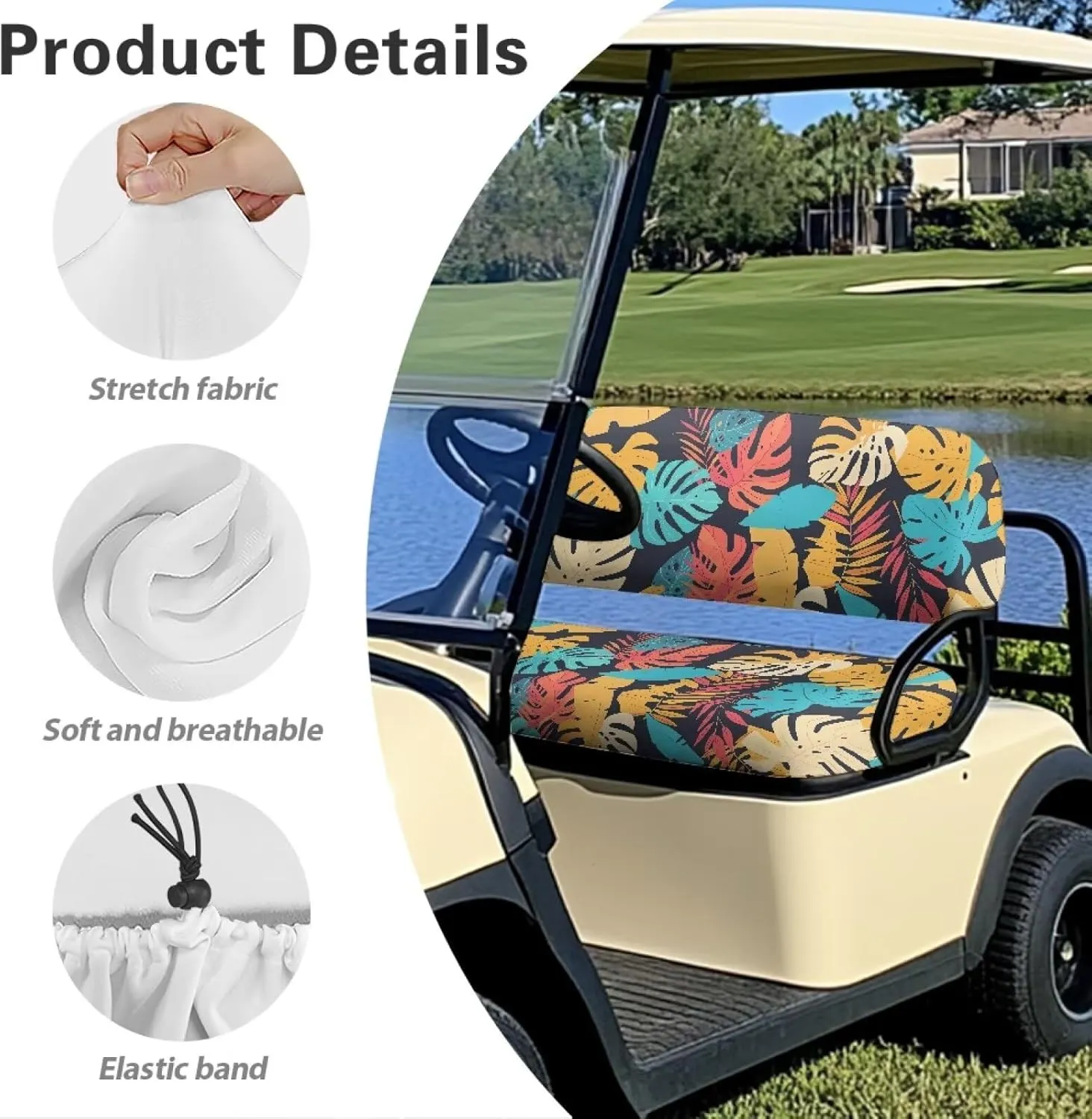 AFPANQZ All-Season Golf Cart Seat Cover - Fade & Tear Resistant 2 Passenger or 2 2 Passenger 's Dustproof Seat Cover