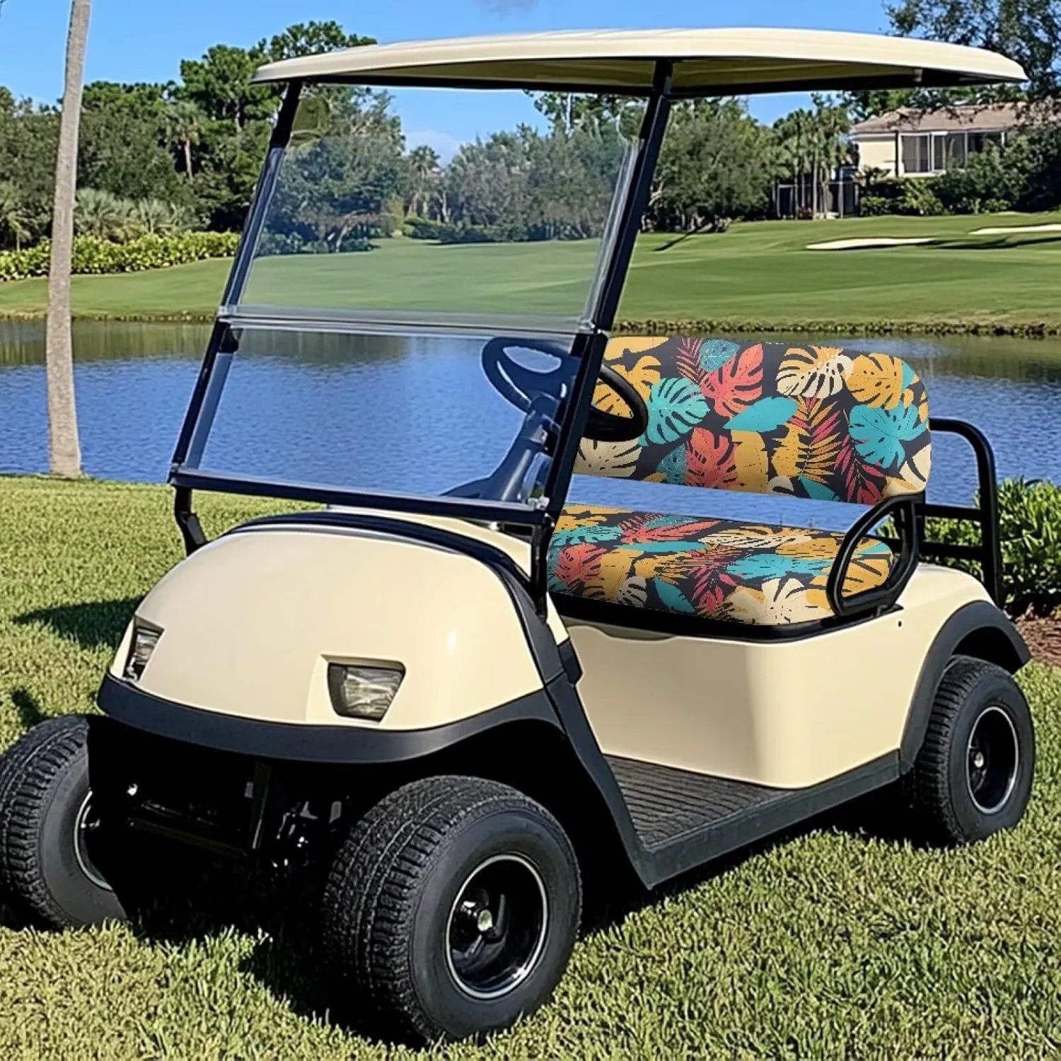 AFPANQZ All-Season Golf Cart Seat Cover - Fade & Tear Resistant 2 Passenger or 2 2 Passenger 's Dustproof Seat Cover