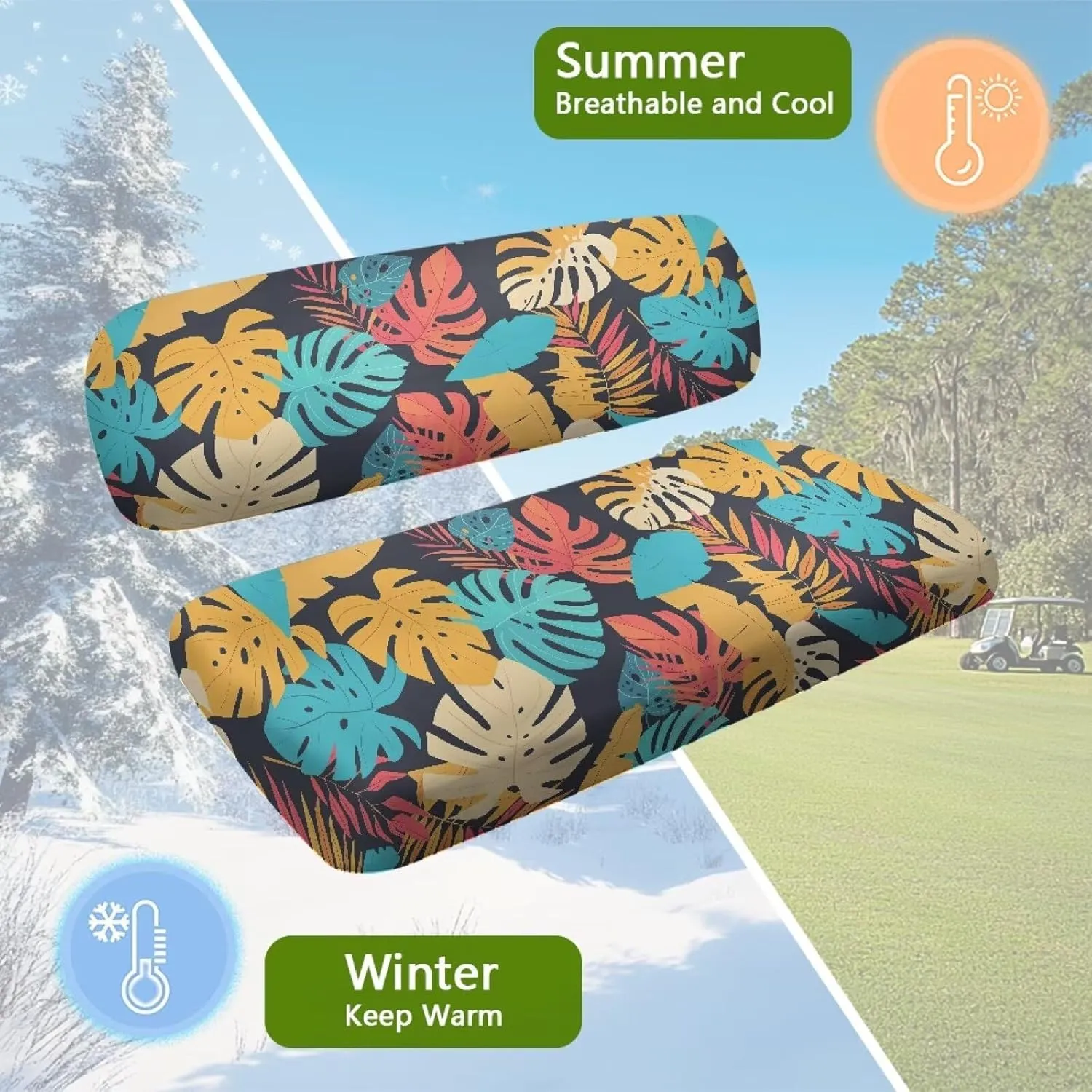 AFPANQZ All-Season Golf Cart Seat Cover - Fade & Tear Resistant 2 Passenger or 2 2 Passenger 's Dustproof Seat Cover