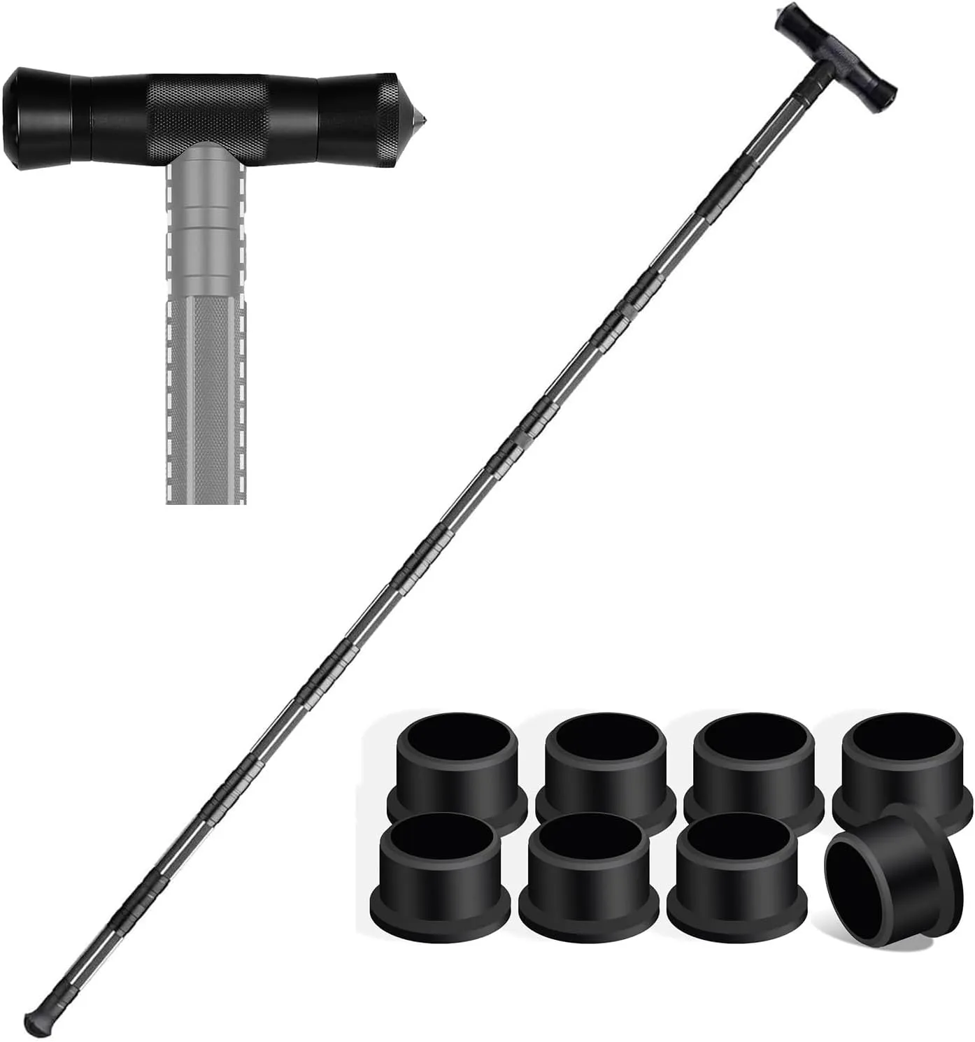 aiGear CNC Machined Hiking Stick and Grip Part and Anti Skid Rubber Tip 8 Pack