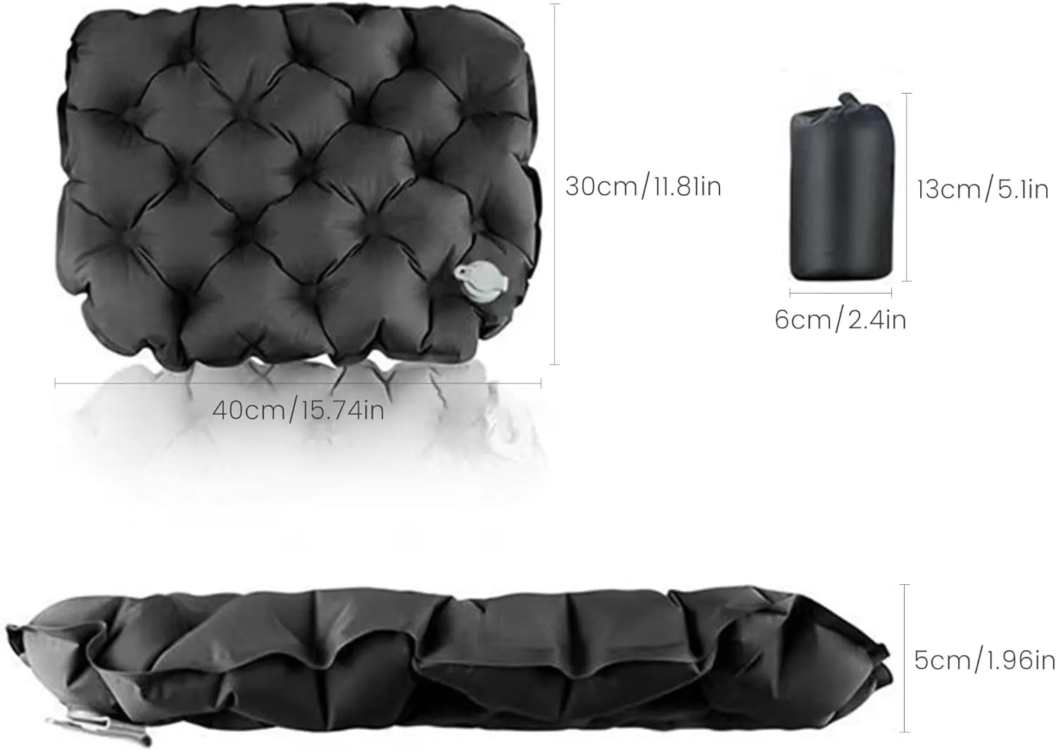 Airplane Travel Seat Cushion - Inflatable Waterproof Air Pad with Repair Kit and Storage Bag, Portable for Hiking Trekking Office Flights Car Stadium Seating (15.75"x11.82")