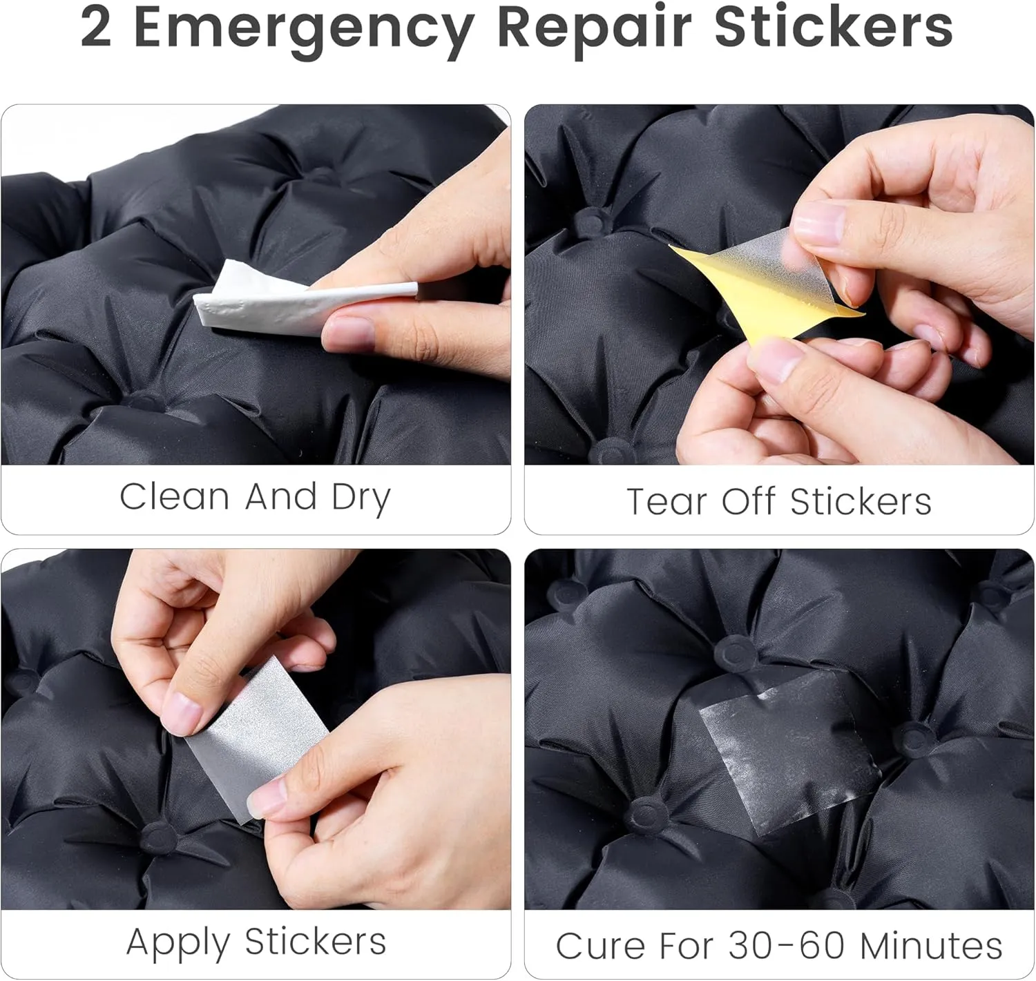 Airplane Travel Seat Cushion - Inflatable Waterproof Air Pad with Repair Kit and Storage Bag, Portable for Hiking Trekking Office Flights Car Stadium Seating (15.75"x11.82")
