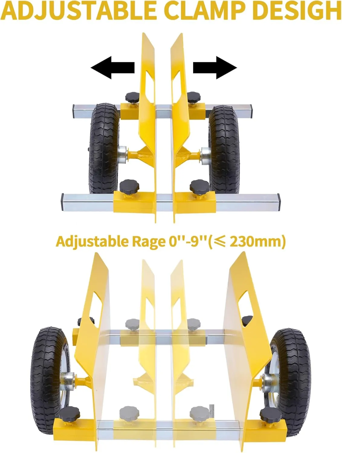 AIWFL Panel Dolly Heavy Duty Door Cart 660LBS Capacity Adjustable Drywall Mover with 8" Pneumatic Wheels Panel Cart for Drywall Sheet Material Handling All Terrain Moving Slab Dolly
