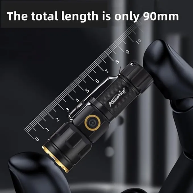ALONEFIRE X77 LED Mini Flashlight High Lumens USB C Rechargeable Zoom Small Flashlight Bright Lightweight Pocket Size Long Range with 5 Light Modes Magnetic with Clip, Rechargeable Battery for EDC