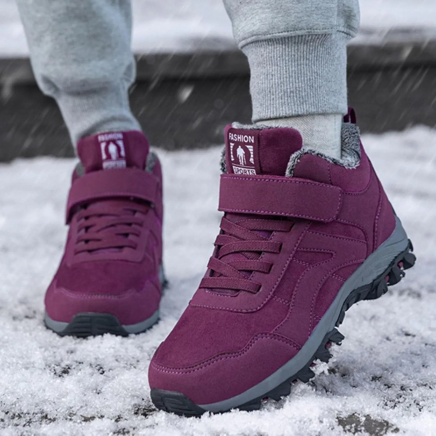 AMDBEL Snow Boots for Women, Womens Winter Boots Warm Fur Lined Anti-Slip Ankle Booties Walking Shoes Outdoor Trekking Shoes