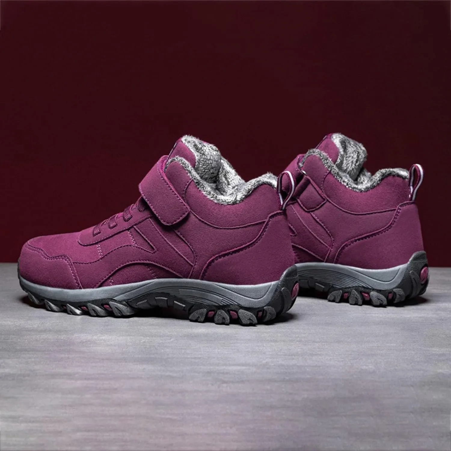 AMDBEL Snow Boots for Women, Womens Winter Boots Warm Fur Lined Anti-Slip Ankle Booties Walking Shoes Outdoor Trekking Shoes