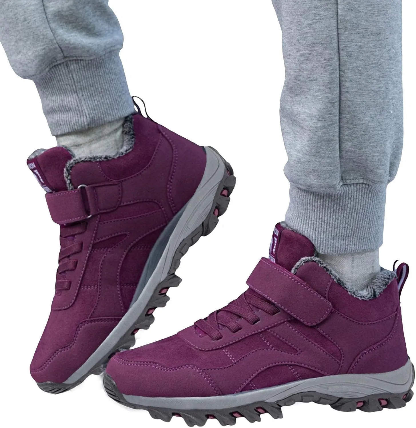 AMDBEL Snow Boots for Women, Womens Winter Boots Warm Fur Lined Anti-Slip Ankle Booties Walking Shoes Outdoor Trekking Shoes
