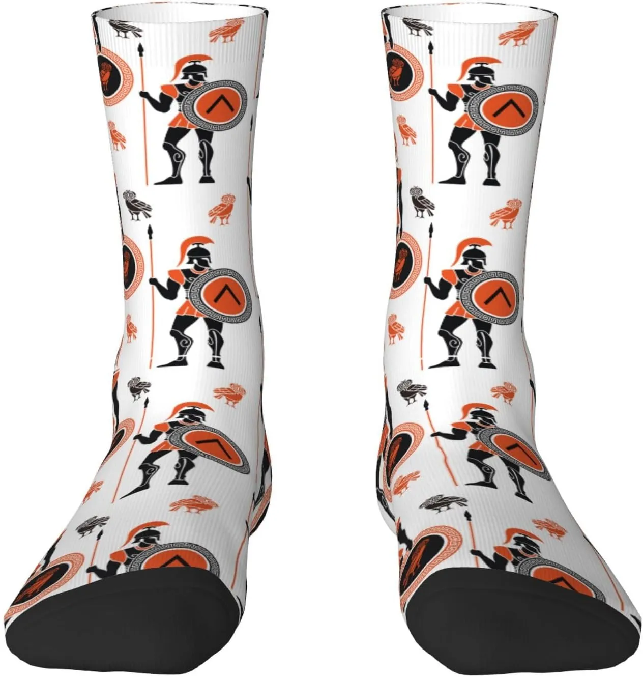 ancient Greek warriors sparta white Socks for Men Women Fashion Novelty Crew Sock for Work Travel Sports Gift