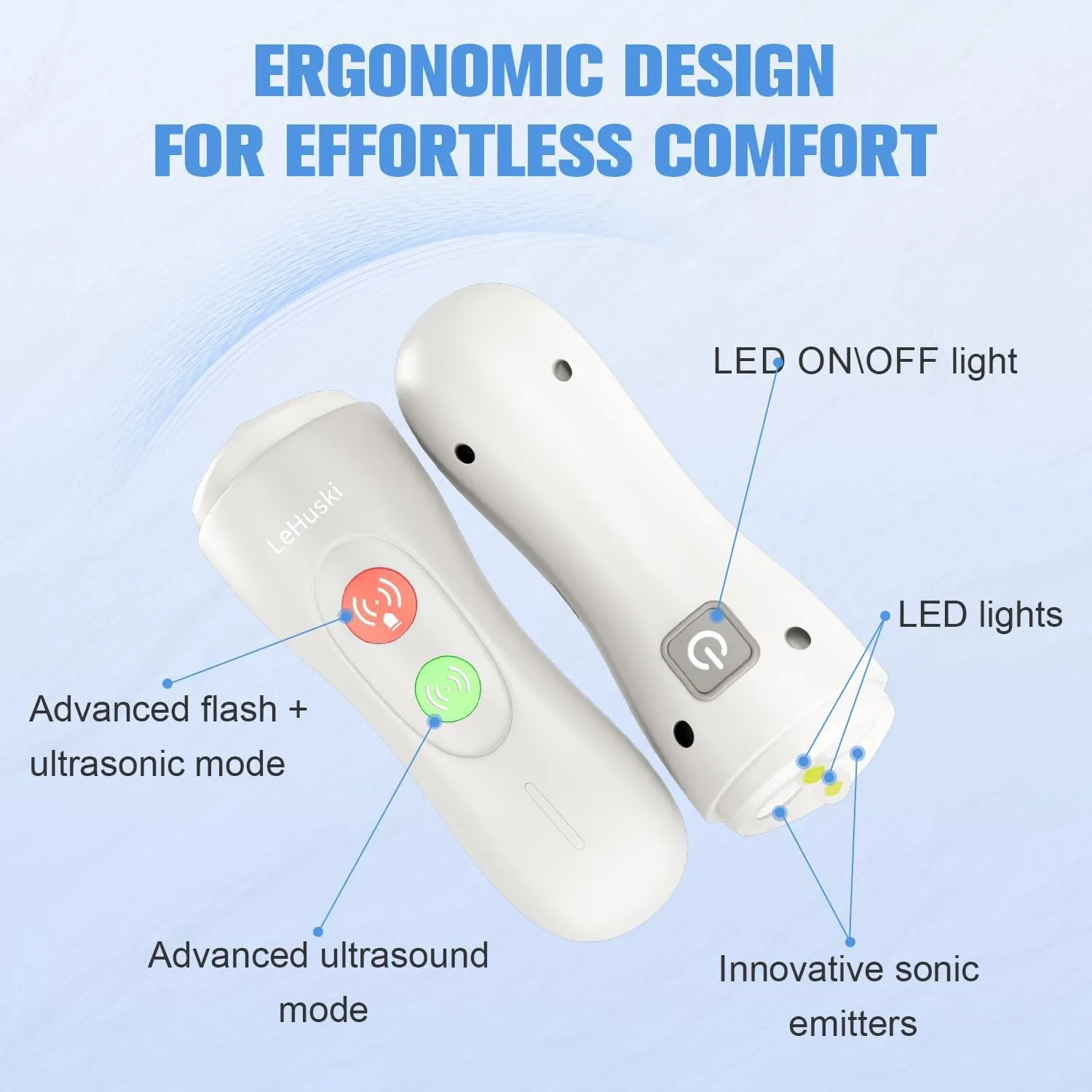 Anti Barking Device Rechargeable Ultrasonic Dog Bark Deterrent Stops Bad Behavior Up to 50 Ft Effective Control Range Safe Humane for Indoor Outdoor Use White
