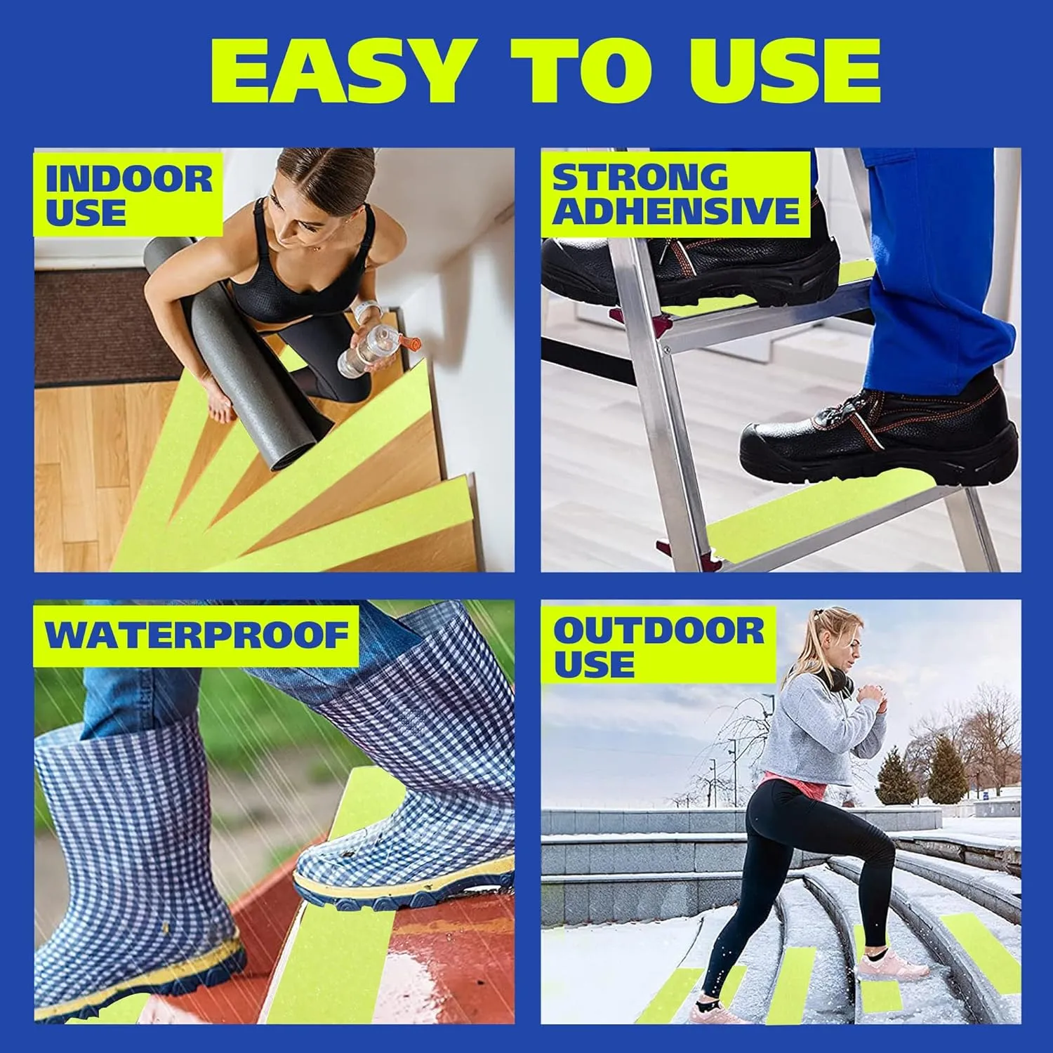 Anti Slip Tape | Glow in The Dark | Non-Slip Safety Friction Tape | Waterproof Outdoor | Home, Commercial & Industrial Use, Stair Tread, Ladders | Clear Grip Tape | 2 in x 30 Ft